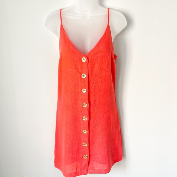 La Miel Dresses & Skirts - LA MIEL | Cute Peachy Coral Button Down Dress